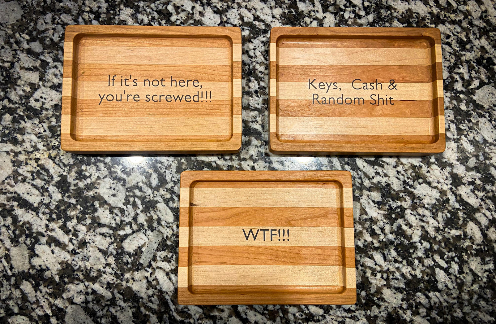 Funny Wooden Catch-All Trays
