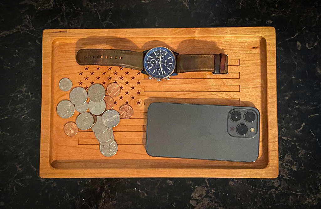 USA Flag Wooden Tray